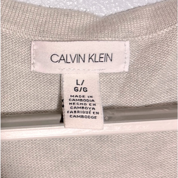 Calvin Klein Sweater Blouse Layered Look Soft Large Gray Light-weight Loose Fit - Picture 3 of 6